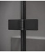 Badwand Austin 120 x 140 cm - rookglas - zwart - nano coating