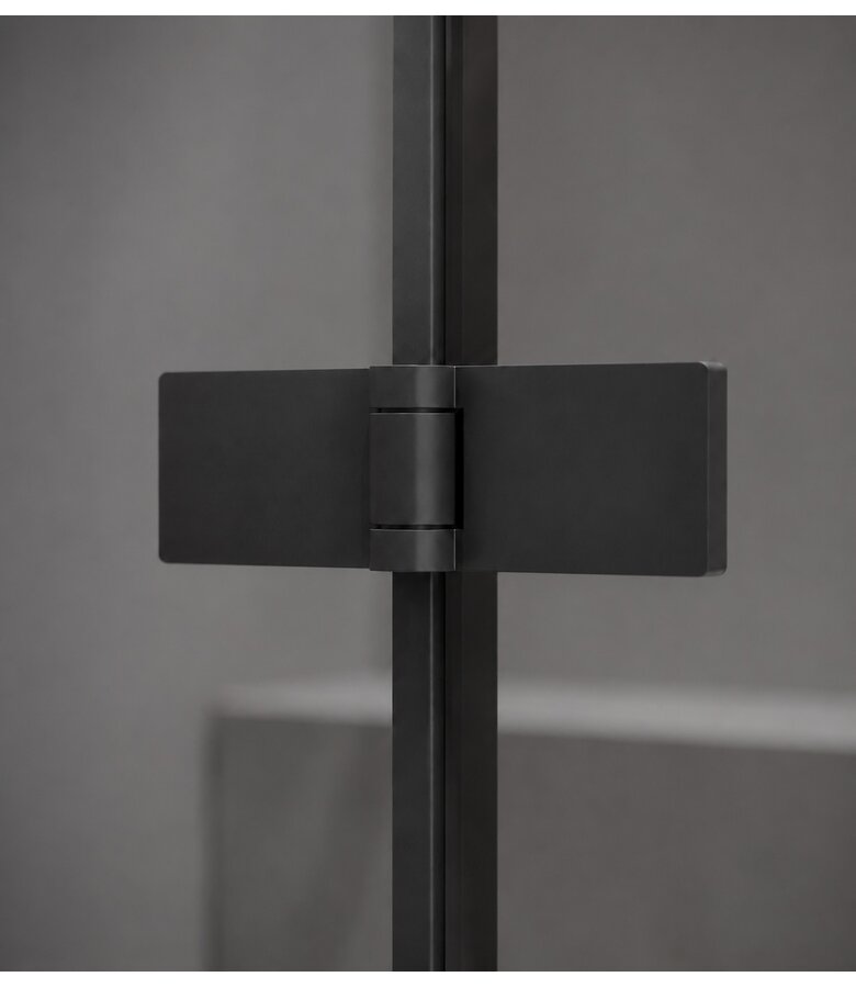 Badwand Austin 120 x 140 cm - rookglas - zwart - nano coating