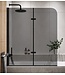 Badwand Austin 120 x 140 cm - rookglas - zwart - nano coating