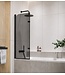 Badwand Austin 120 x 140 cm - rookglas - zwart - nano coating