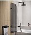 Badwand Austin 120 x 140 cm - rookglas - zwart - nano coating