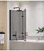 Badwand Austin 120 x 140 cm - rookglas - zwart - nano coating