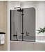 Badwand Austin 120 x 140 cm - rookglas - zwart - nano coating