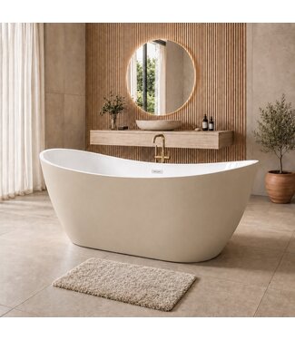 Vrijstaand ligbad Alegre - 170 x 78 x 68 cm - mat beige