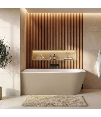 Hoekbad Isia 170 x 78 x 60 cm - rechts - mat beige