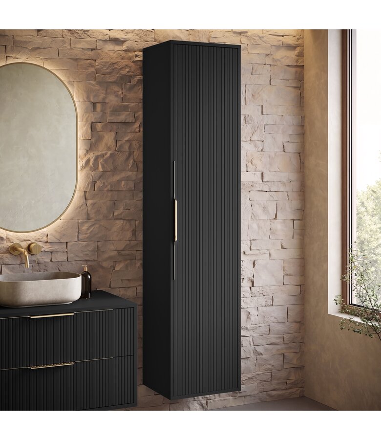 Badkamerkast Rimini 38 x 33  x 170 cm - mat zwart
