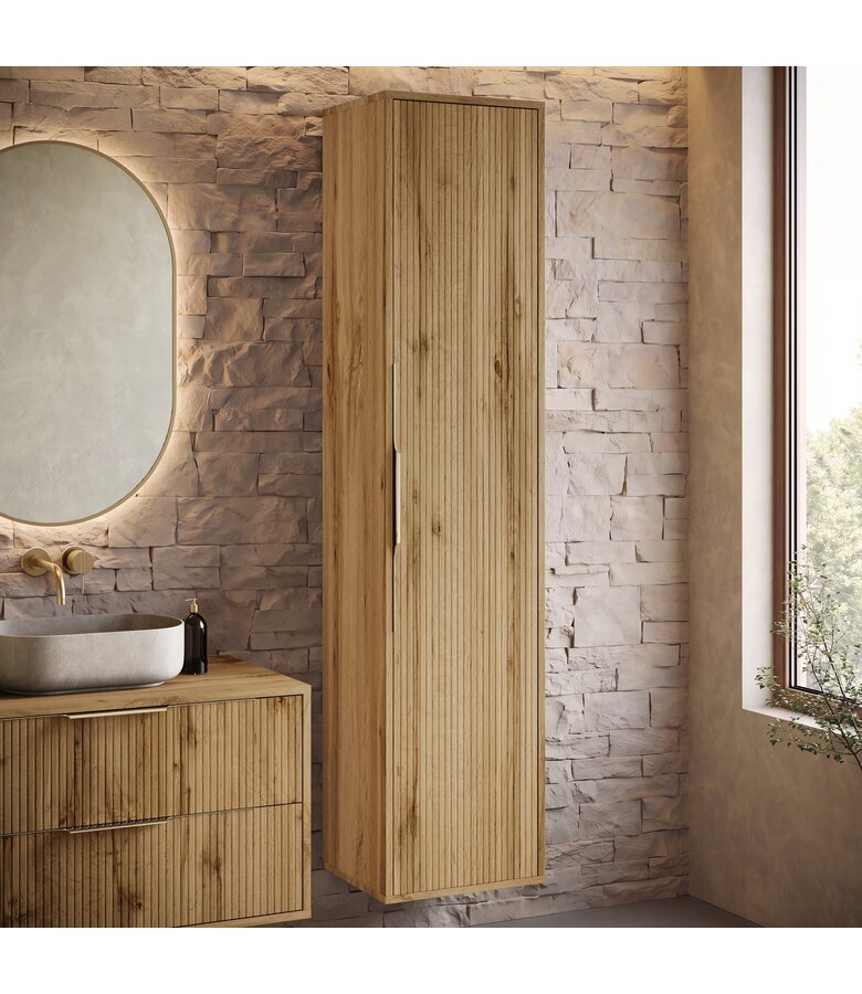 Badkamerkast Rimini 38 x 33  x 170 cm - eiken