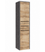 Badkamerkast Florence 30 x 35 x 130 cm - donker grijs met kastanje eiken