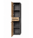 Badkamerkast Florence 30 x 35 x 130 cm - donker grijs met kastanje eiken