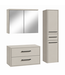 Wastafelkast Florence 80cm complete set met spiegelkast en kolomkast - beige