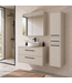 Wastafelkast Florence 80cm complete set met spiegelkast en kolomkast - beige