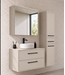 Wastafelkast Florence 80cm complete set met spiegelkast en kolomkast - beige