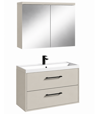 Badkamermeubel Florence 01 80cm met spiegelkast - beige
