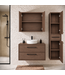 Wastafelkast Florence 80cm complete set met spiegelkast en kolomkast - walnoot bruin