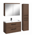 Badkamermeubel Florence 80cm complete set met spiegelkast - walnoot bruin