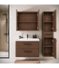 Badkamermeubel Florence 80cm complete set met spiegelkast - walnoot bruin