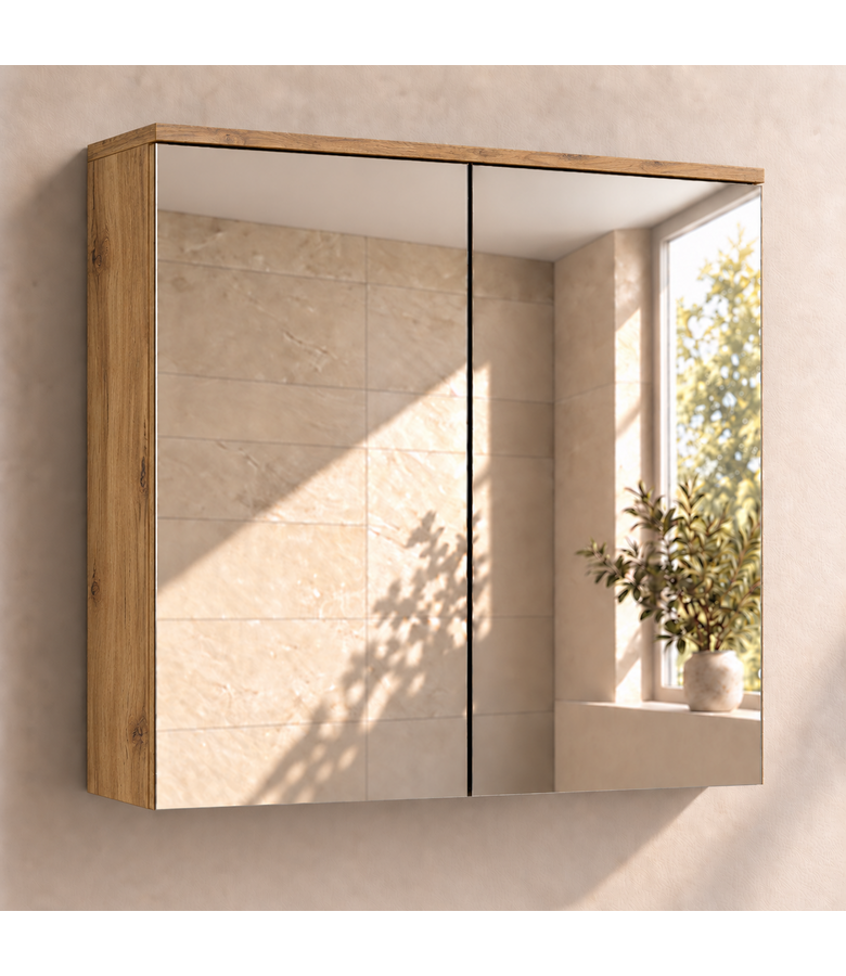 Spiegelkast Toledo 60 x 20 x 60 cm - eiken