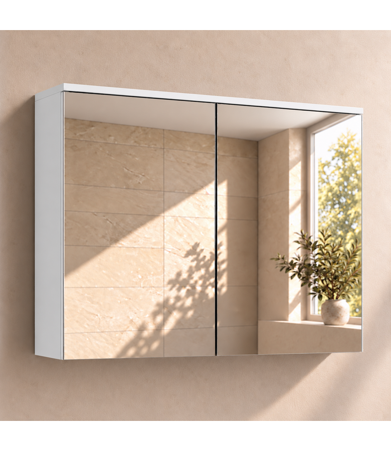Spiegelkast Toledo 80 x 20 x 60 cm - wit