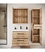 Badkamermeubel Florence 60cm complete set met spiegelkast - kastanje eiken
