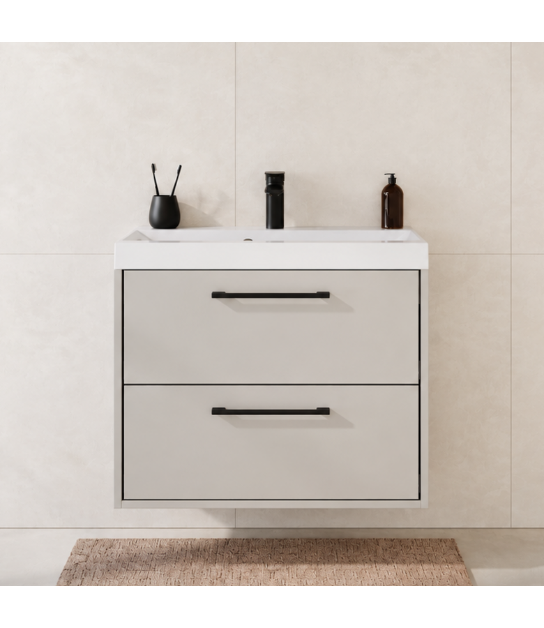Badkamermeubel Florence 01 60cm met wastafel - beige