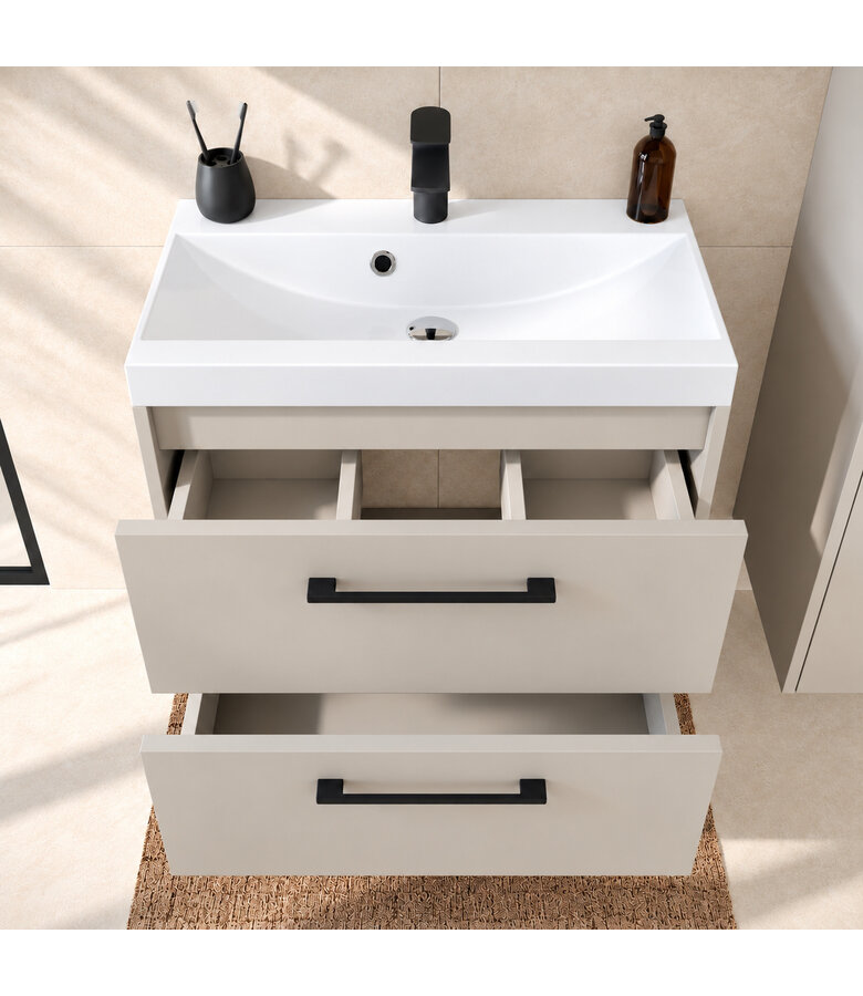 Badkamermeubel Florence 01 60cm met spiegelkast - beige
