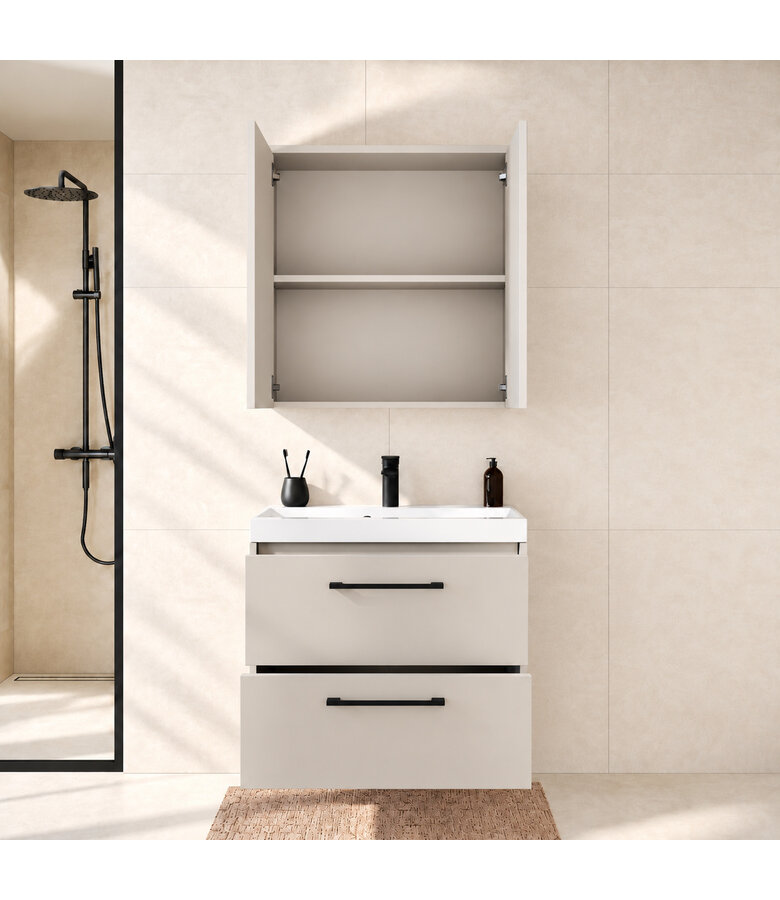 Badkamermeubel Florence 01 60cm met spiegelkast - beige