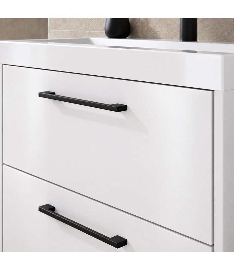 Badkamermeubel Florence 01 60cm met wastafel - hoogglans wit