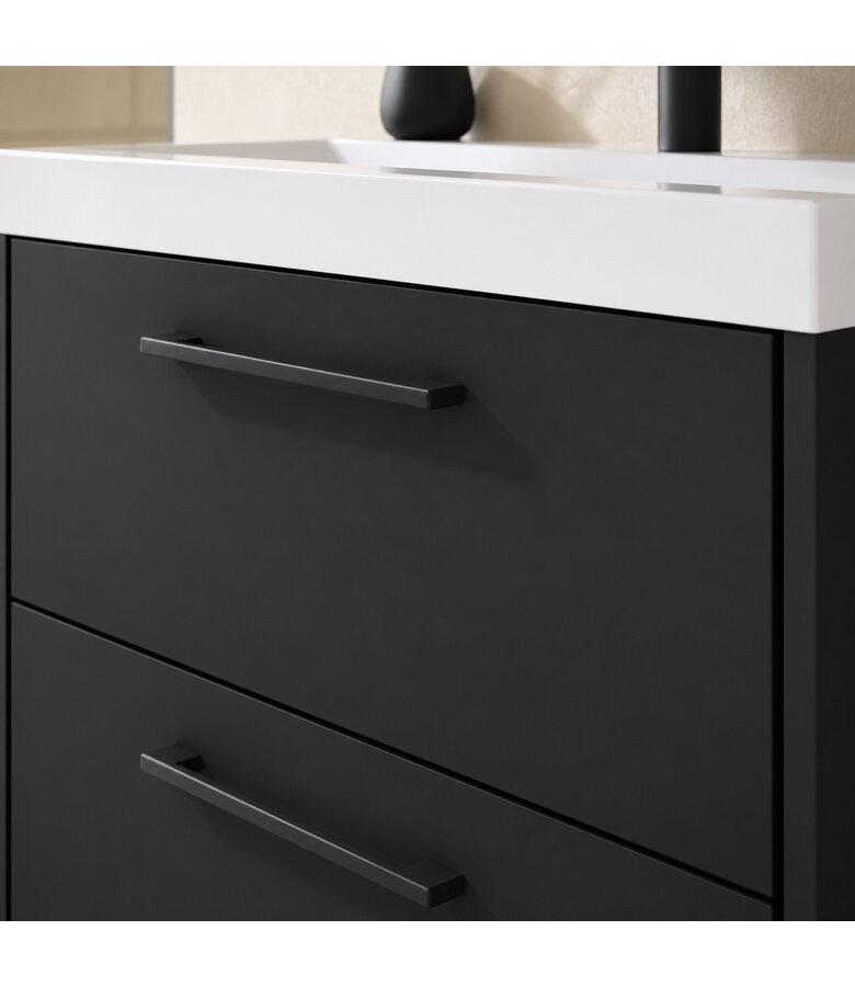Badkamermeubel Florence 01 60cm met spiegelkast - mat zwart