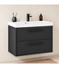 Badkamermeubel Florence 01 60cm met wastafel - mat zwart