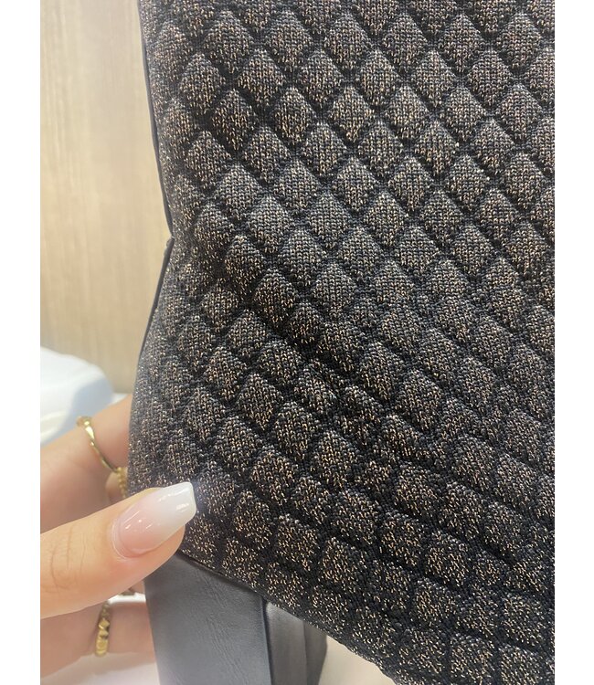 La Strada Enkellaars Bronze Squared Knitted