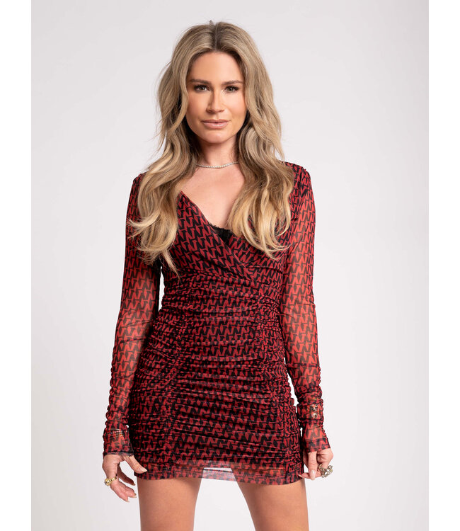 Nikkie Nikkie Jurk Asia Mesh Red