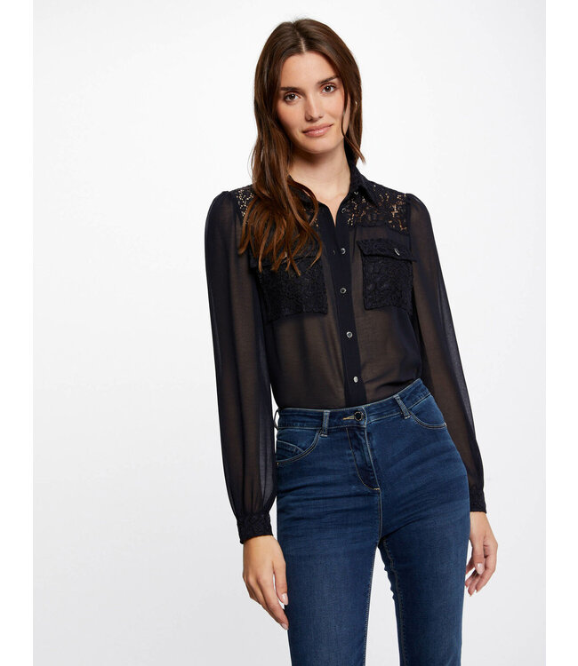 Morgan de toi Morgan Blouse Clace Blauw