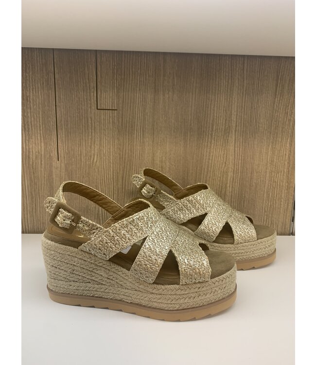 La Strada Sleehak Gold Metallic Raffia