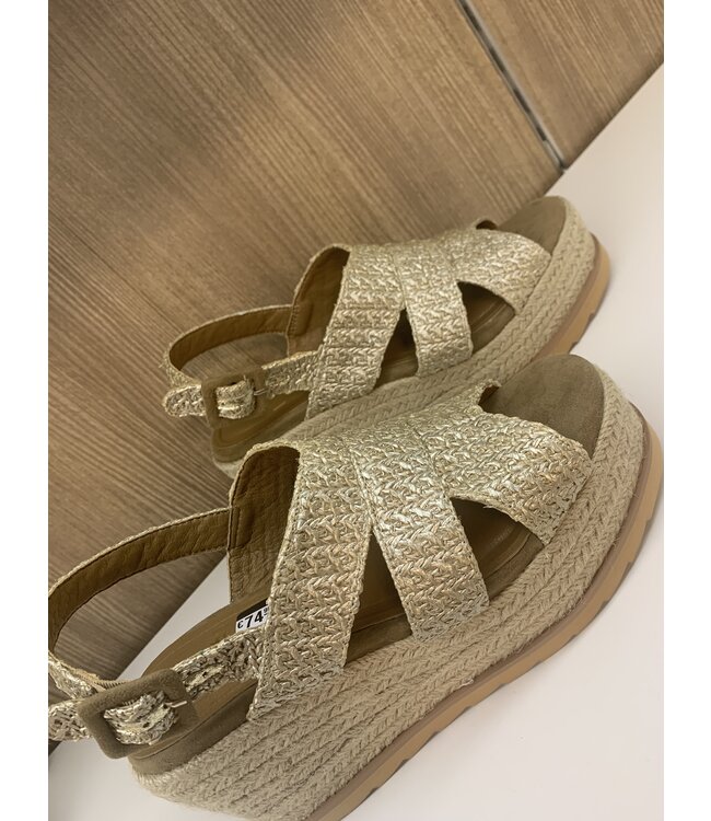 La Strada Sleehak Gold Metallic Raffia