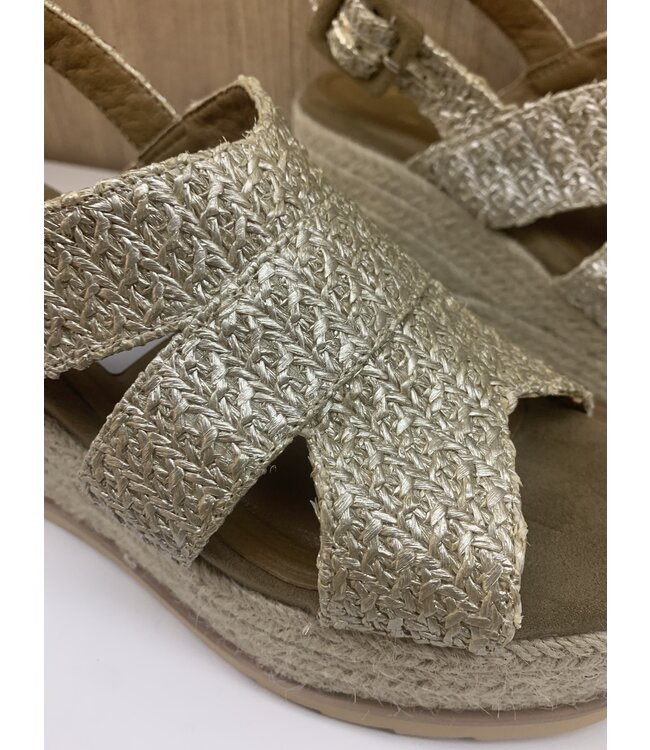 La Strada Sleehak Gold Metallic Raffia