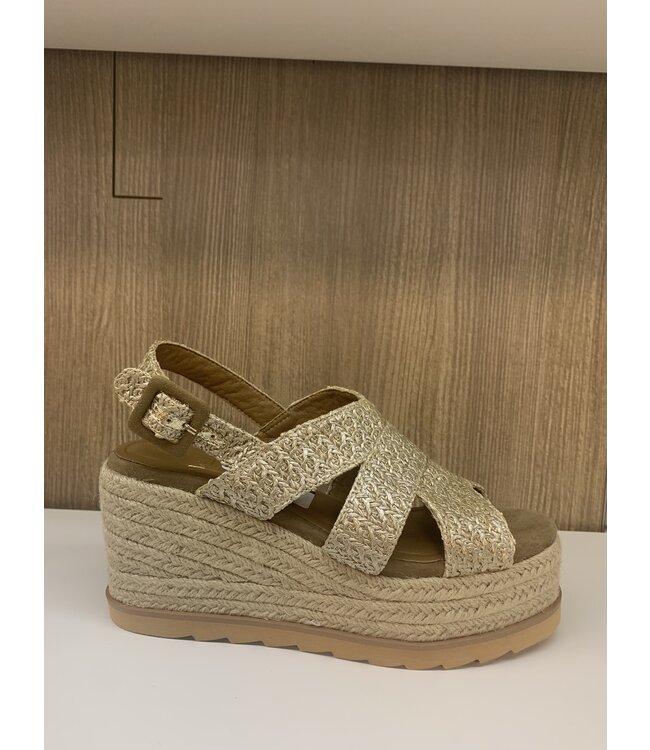 La Strada Sleehak Gold Metallic Raffia