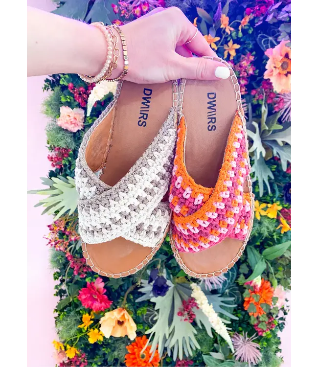 DWRS Sandaal Casablanca Knitted White/Taupe