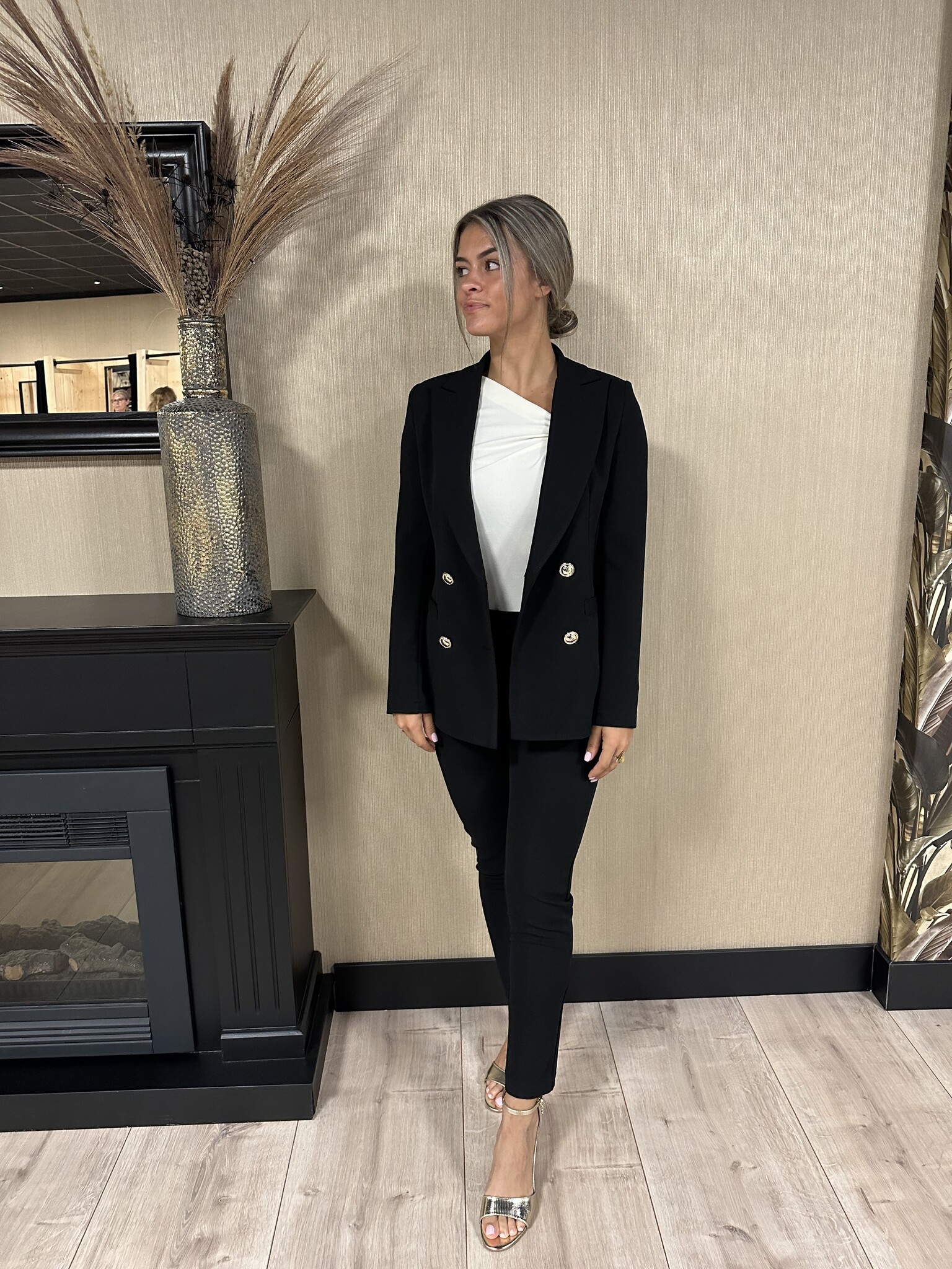 Pantalon Large Femme Rinascimento - Noir & Blanc - Taille Régulière - Neuf Avec étiquettes