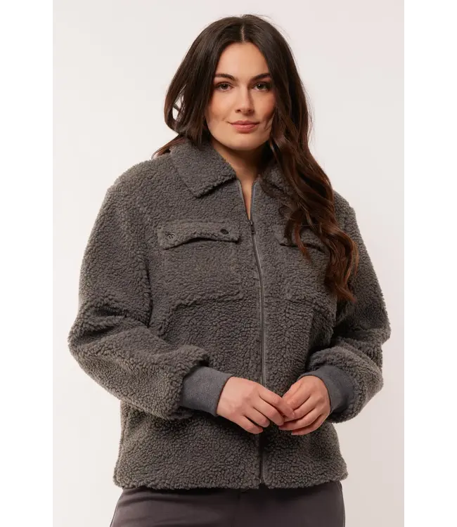 C&S The Label C&S Jacket Cherry Grijs Melange
