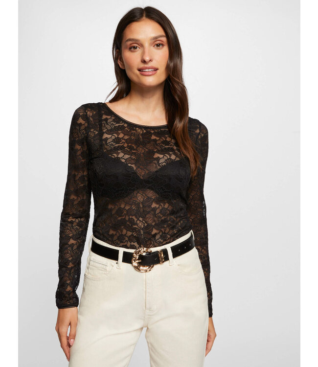 Morgan de toi Morgan Top Tlace Black