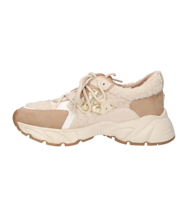 La Strada Sneaker Taupe/White Micro/Fur