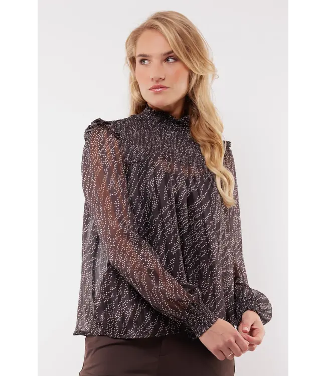 C&S The Label C&S Top Evy Dark Chocolate/Sand