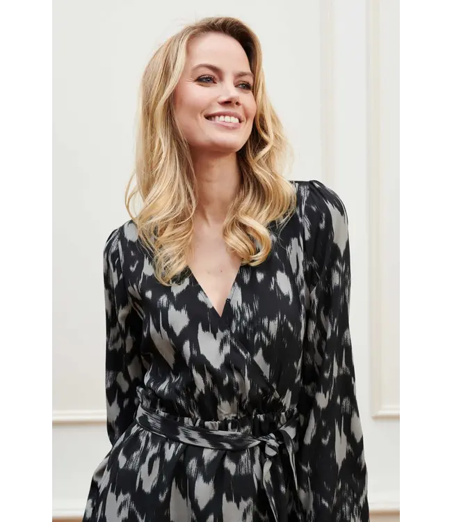 Lofty Manner Jurk Anne Frosty Grey Print