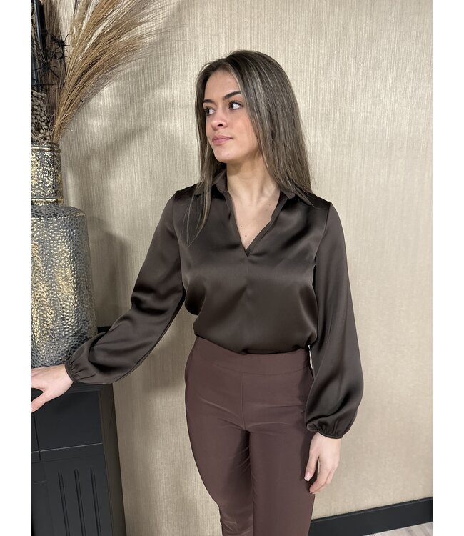 Rinascimento Blouse Luna Chocolate Brown