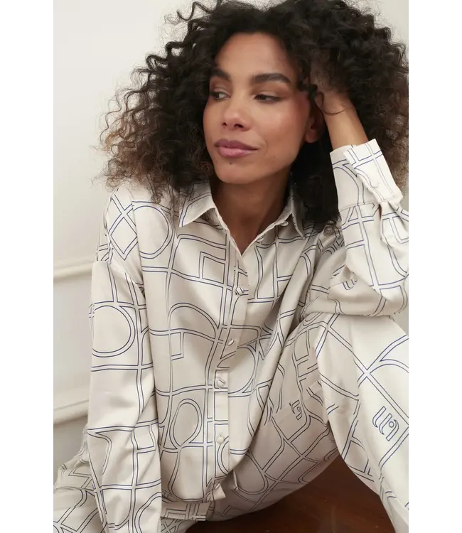 Lofty Manner Lofty Manner Blouse Sadira Monogram Print