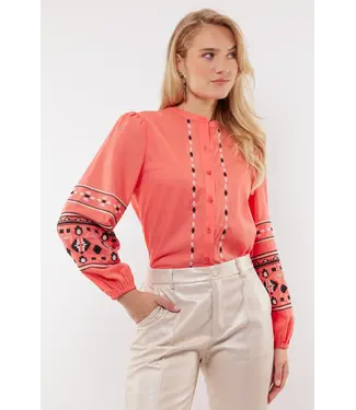 C&S The Label C&S Blouse Cascade Spicy Coral