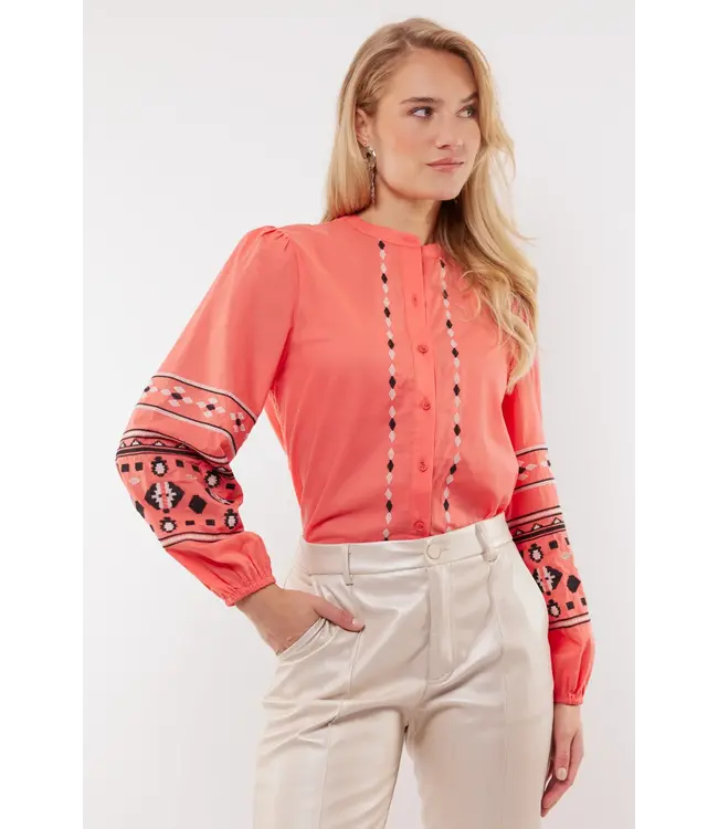 C&S The Label C&S Blouse Cascade Spicy Coral