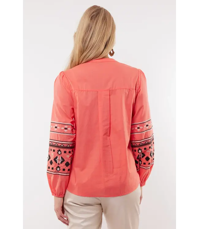 C&S Blouse Cascade Spicy Coral