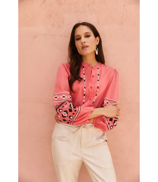 C&S Blouse Cascade Spicy Coral