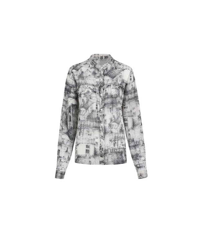 C&S Blouse Cheryl Zwart/Wit